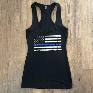 NWOT Next Level Back The Blue Racerback Tank